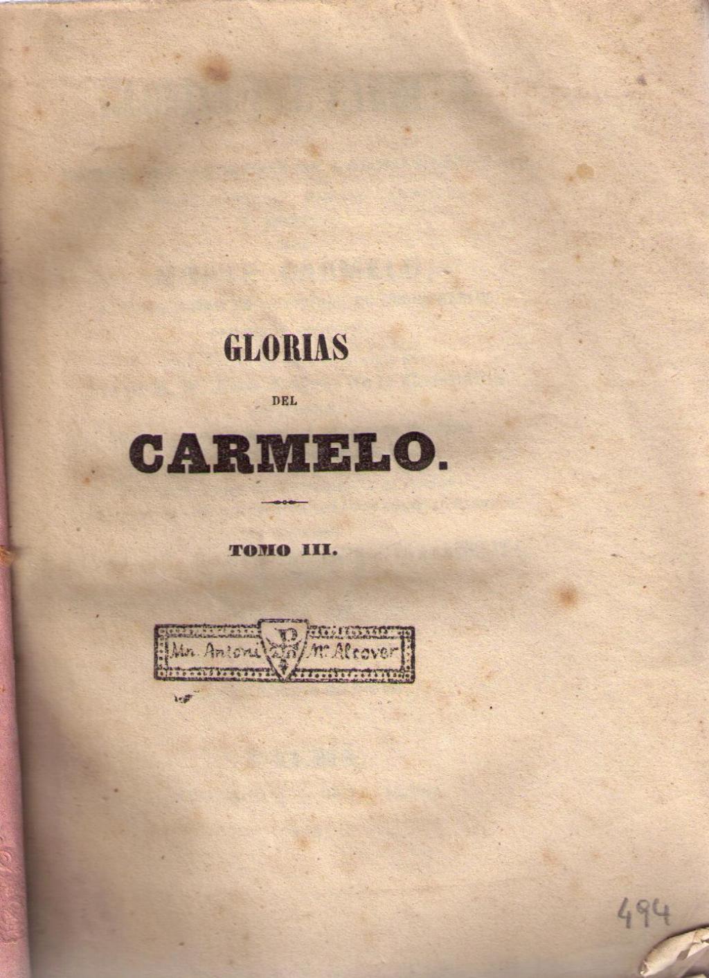 Coberta de Glorias del Carmelo (Tom IV)